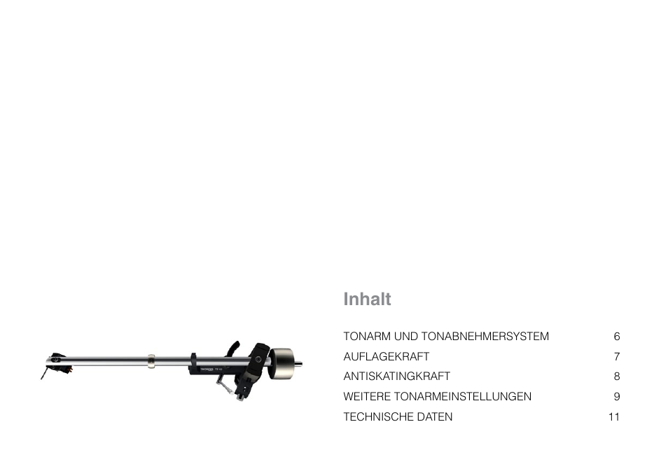 Inhalt | THORENS TP 92 User Manual | Page 4 / 28