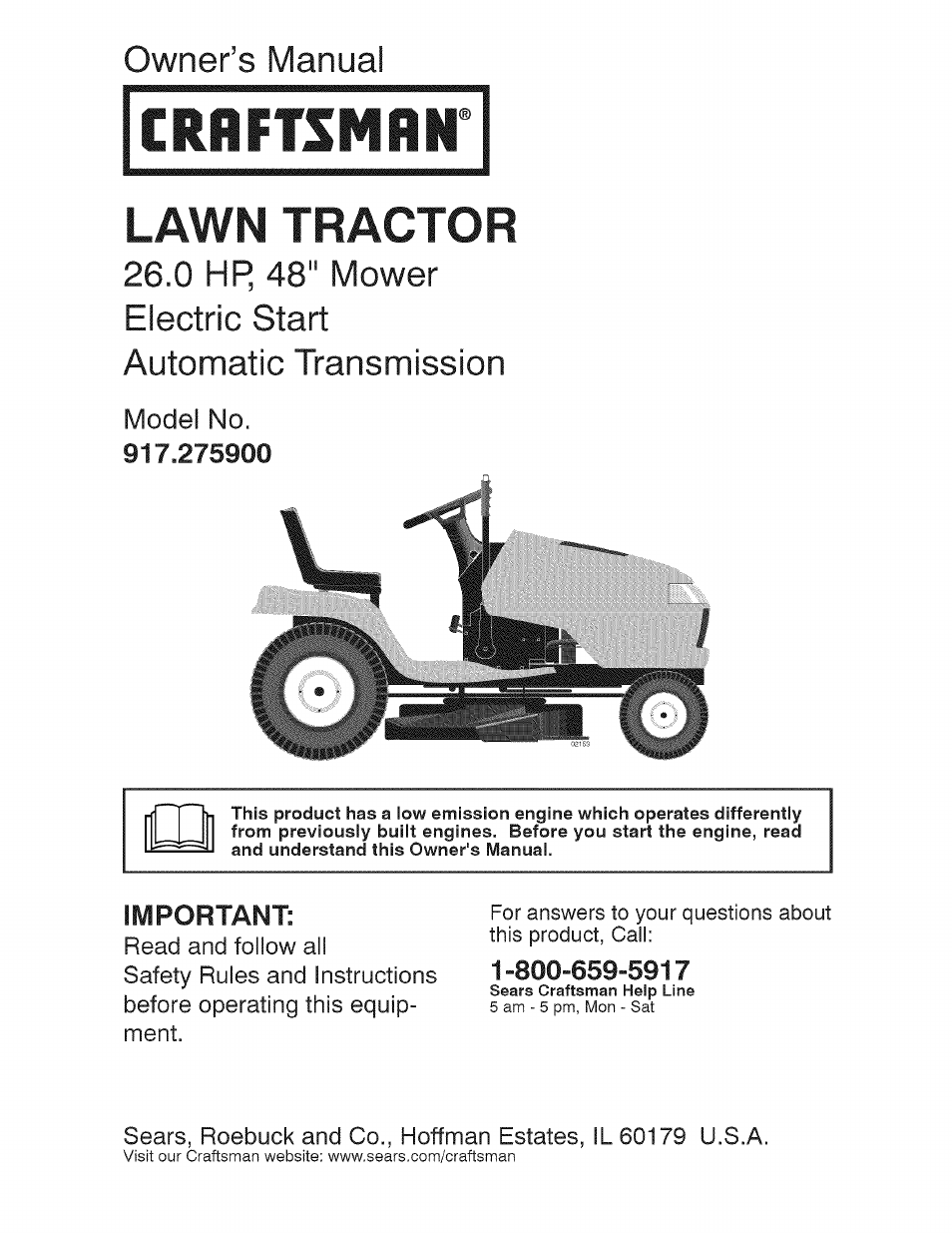 Craftsman 917.275900 User Manual | 60 pages