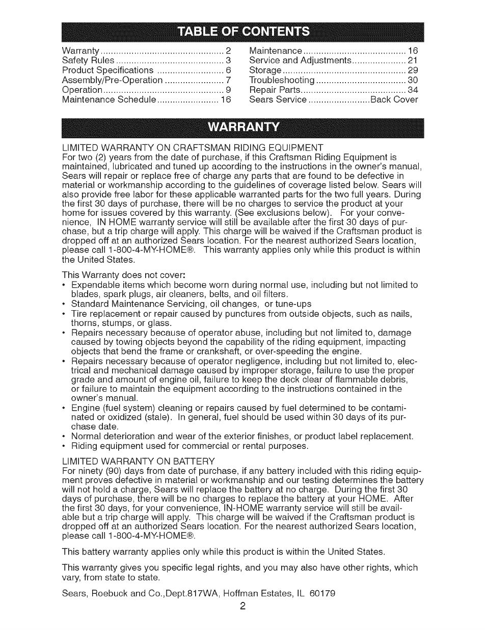 Craftsman 917.275900 User Manual | Page 2 / 60