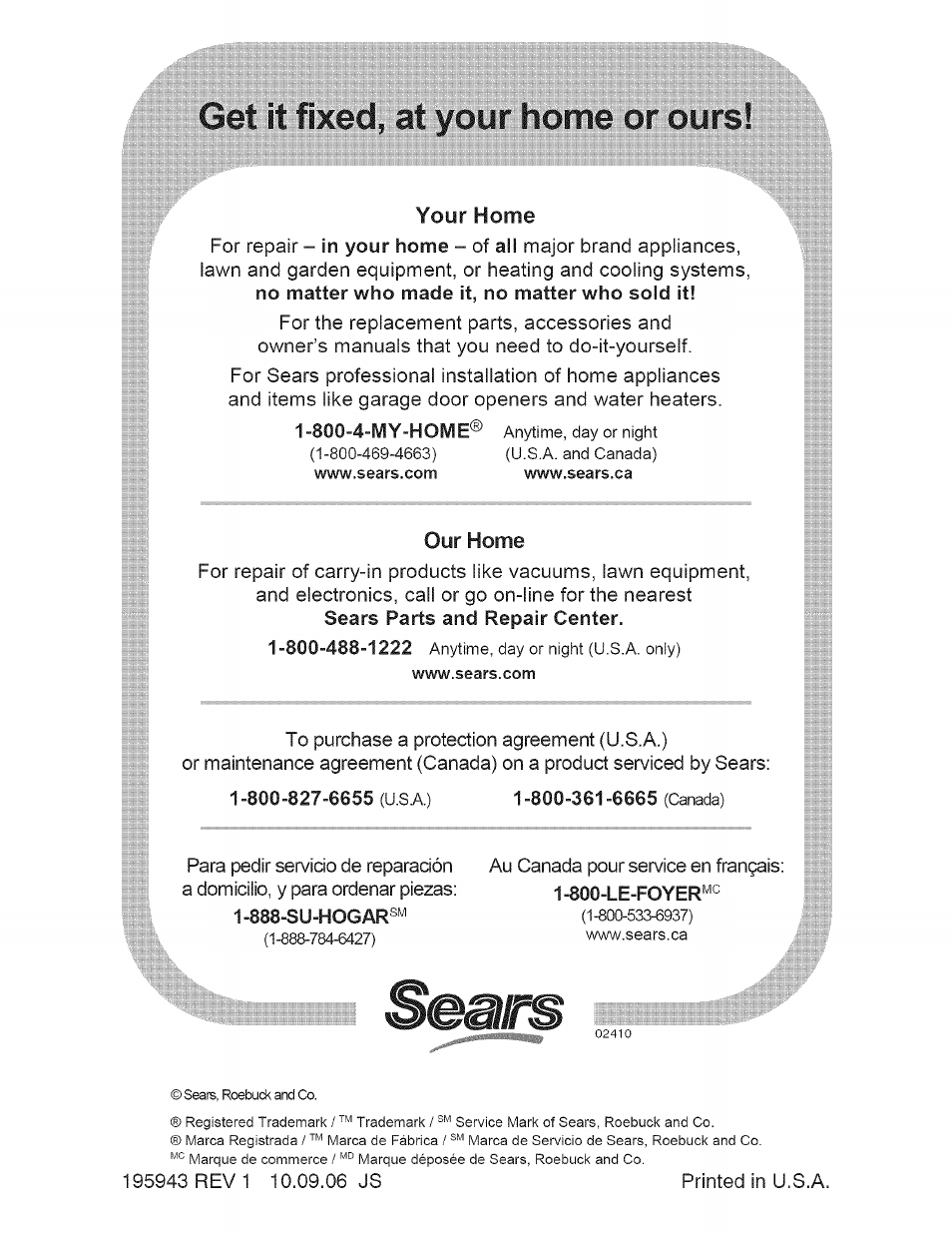 Gei it flxed,;:at;yguréortíe | Craftsman 917.275900 User Manual | Page 60 / 60