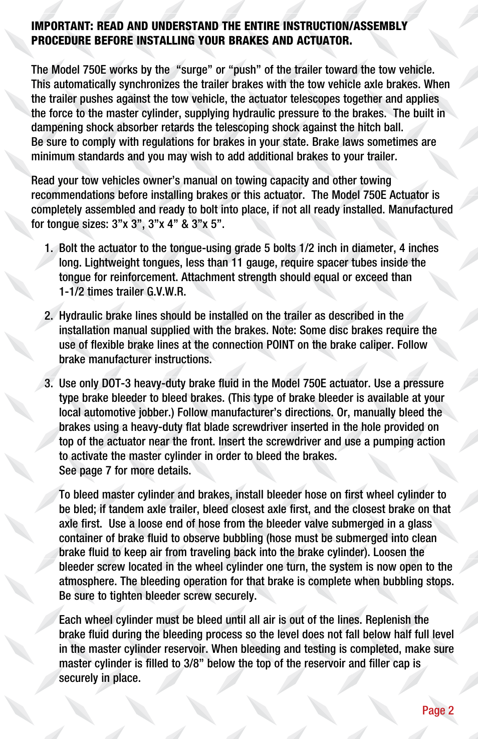 Tie Down 750E User Manual | Page 3 / 16