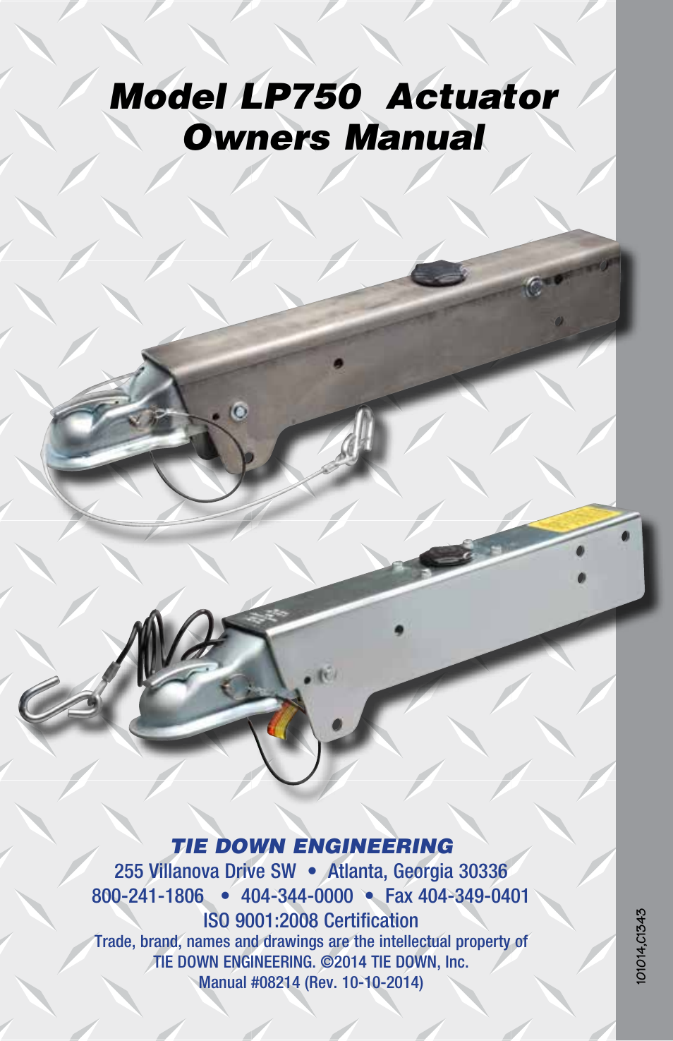 Model lp750 actuator owners manual | Tie Down LP750 User Manual | Page 16 / 16