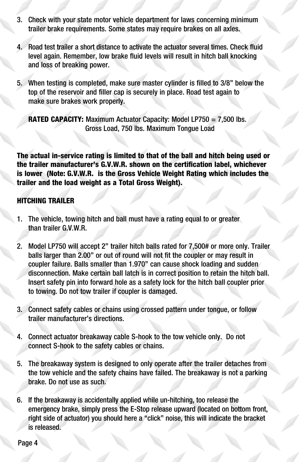 Tie Down LP750 User Manual | Page 4 / 16