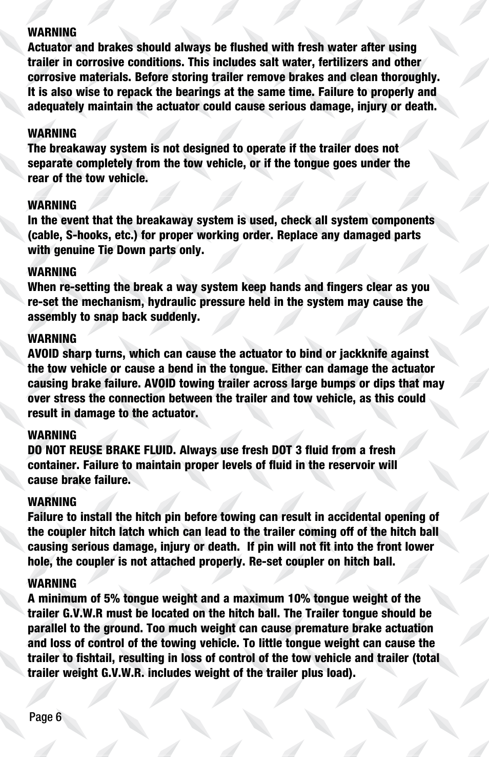 Tie Down LP750 User Manual | Page 6 / 16