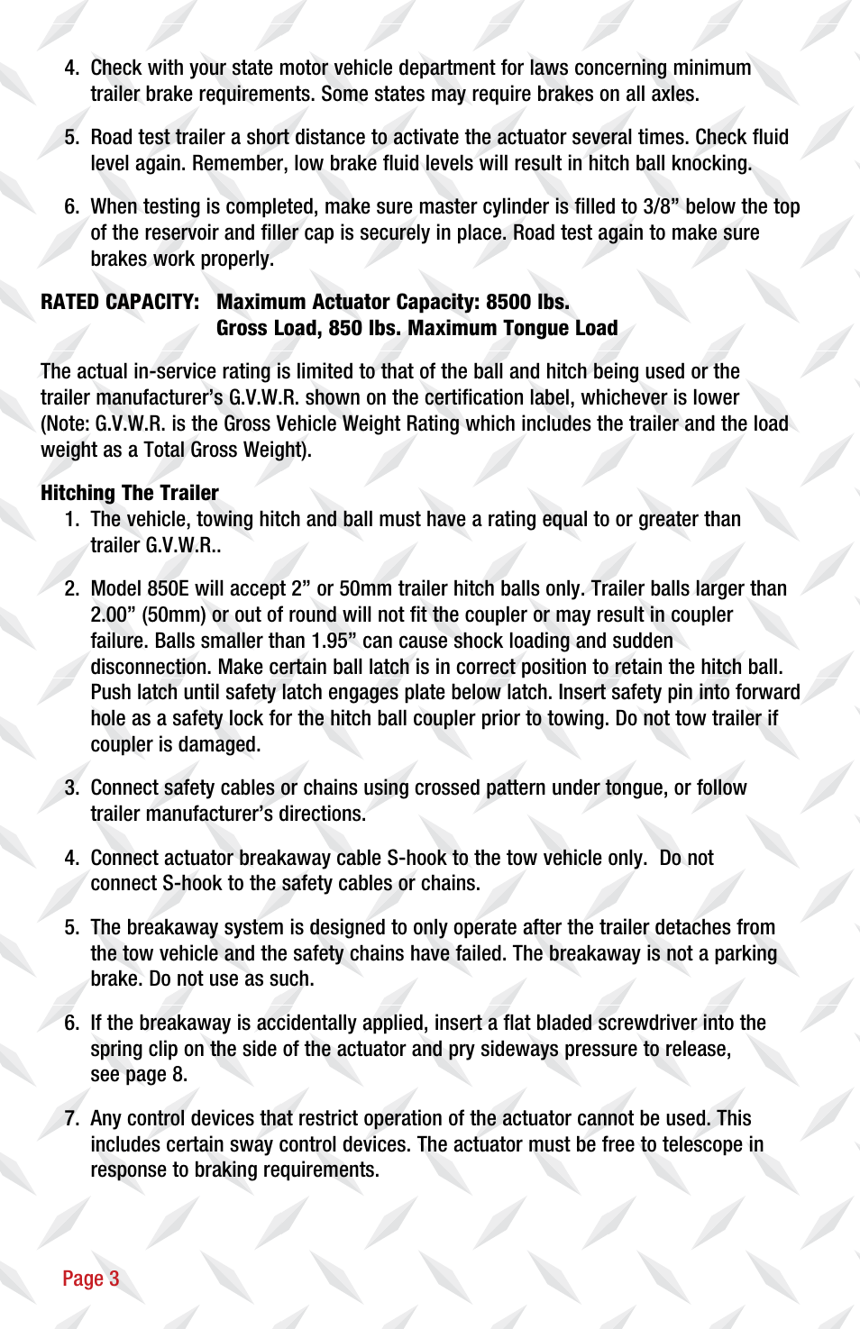 Tie Down 850E User Manual | Page 4 / 16