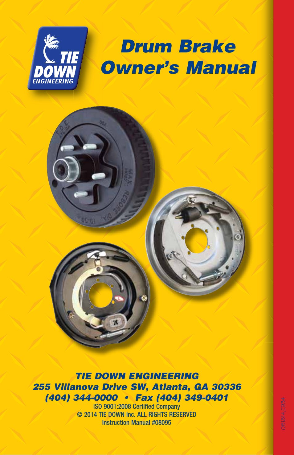 Drum brake owner’s manual | Tie Down Drum Brakes User Manual | Page 12 / 12
