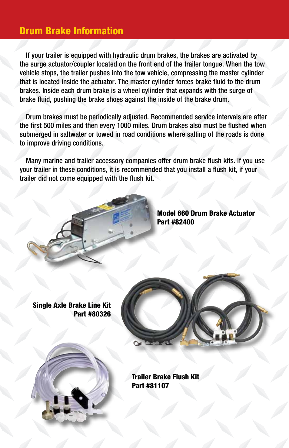Drum brake information | Tie Down Drum Brakes User Manual | Page 2 / 12