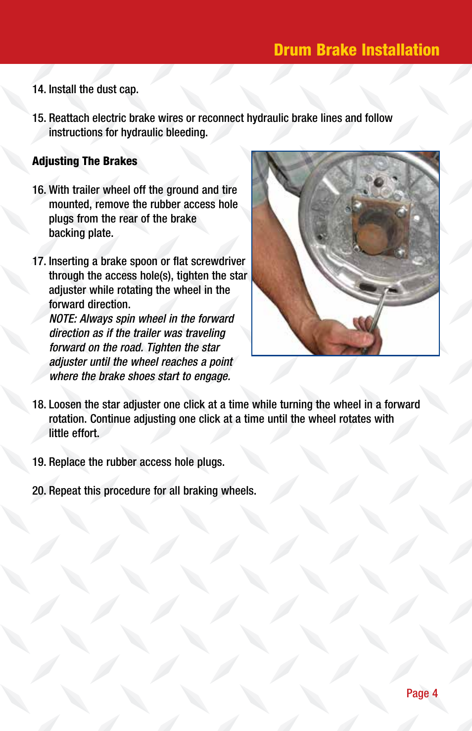 Drum brake installation | Tie Down Drum Brakes User Manual | Page 5 / 12