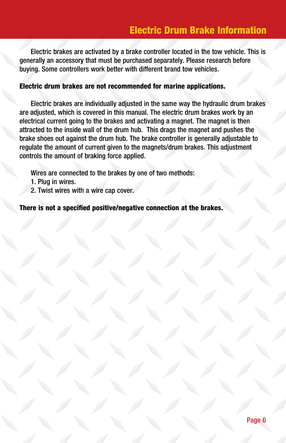 Electric drum brake information | Tie Down Drum Brakes User Manual | Page 7 / 12