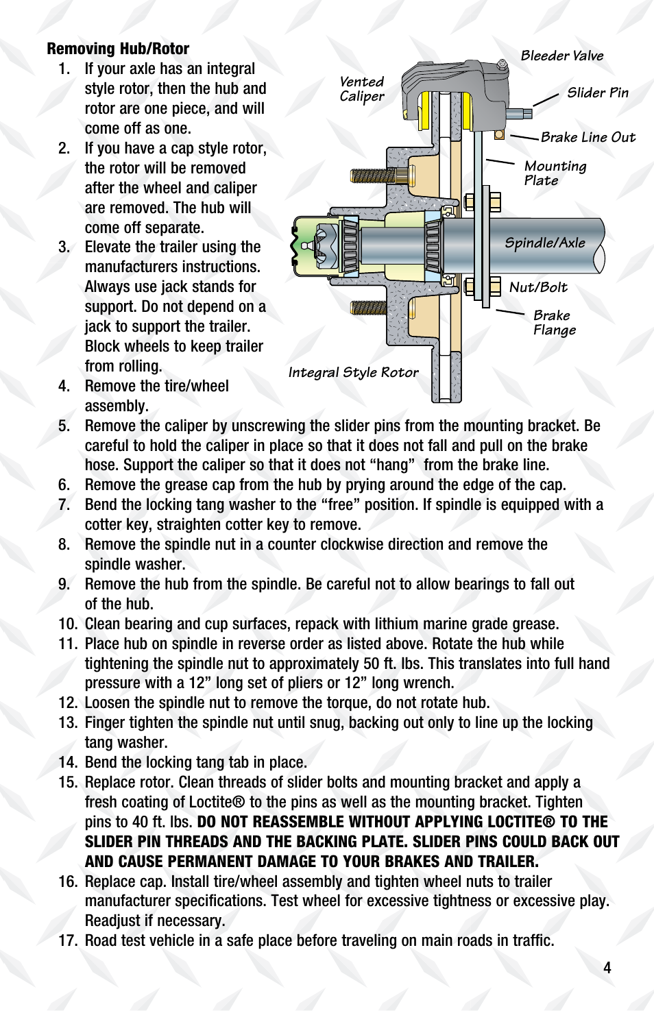 Tie Down Eliminator Vented Disc Brakes User Manual | Page 5 / 12