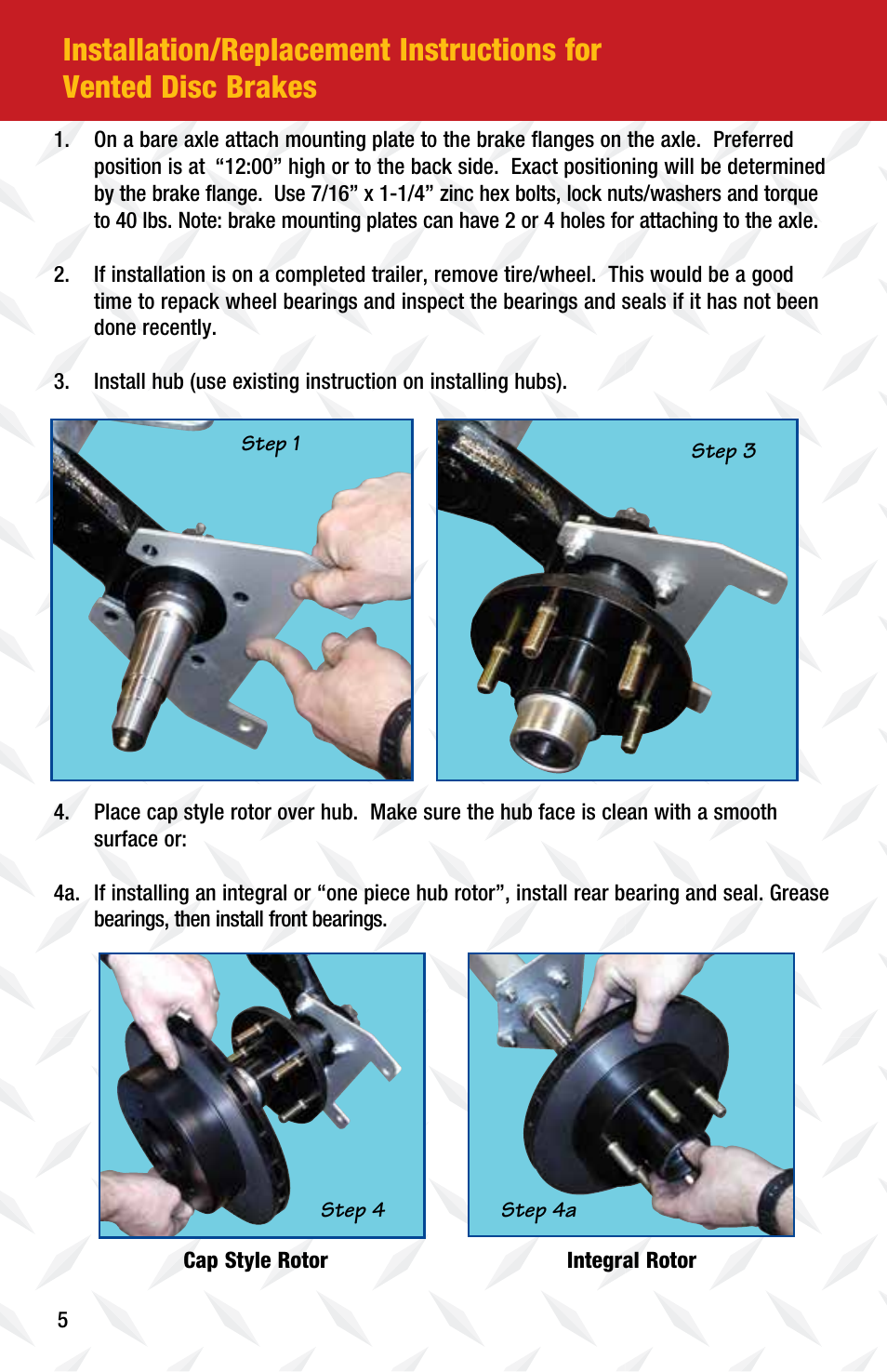 Tie Down Eliminator Vented Disc Brakes User Manual | Page 6 / 12