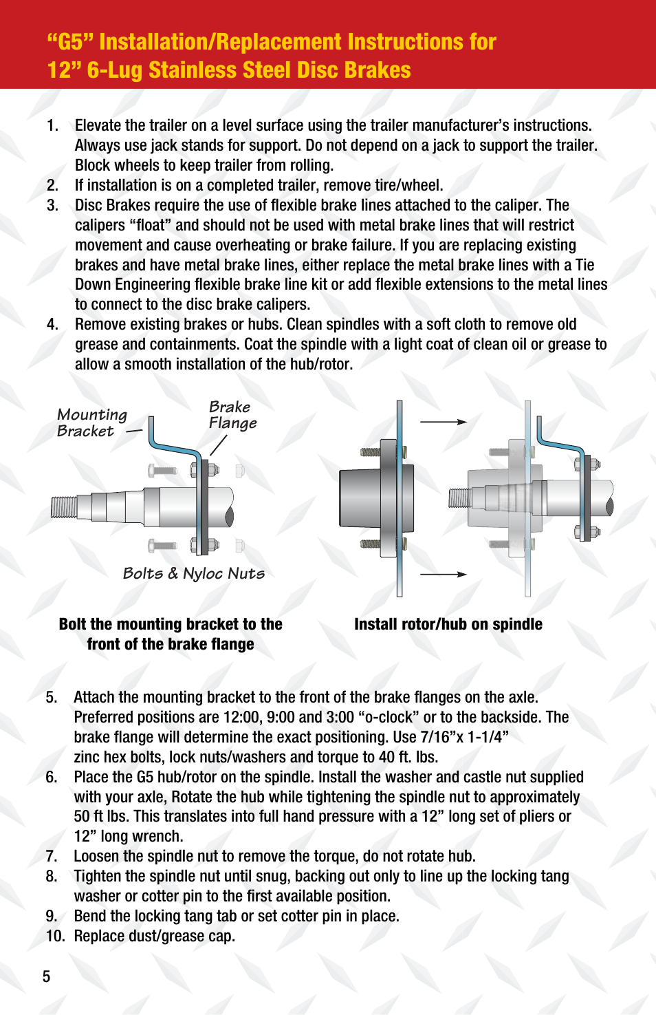 Tie Down G5 User Manual | Page 6 / 12