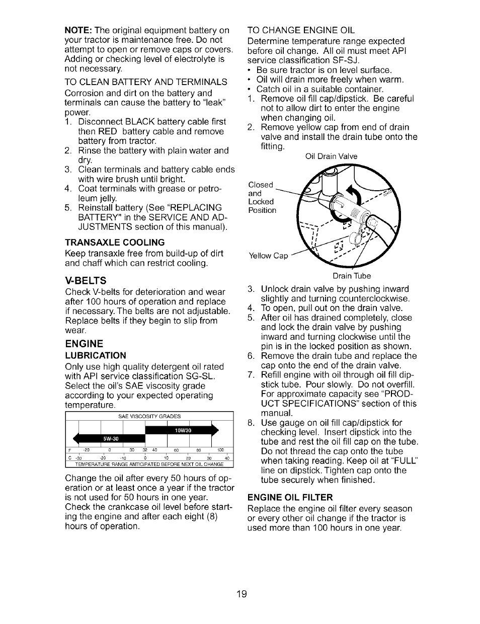 Transaxle cooling, Lubrication, Engine oil filter | Craftsman 917.273170 User Manual | Page 19 / 56