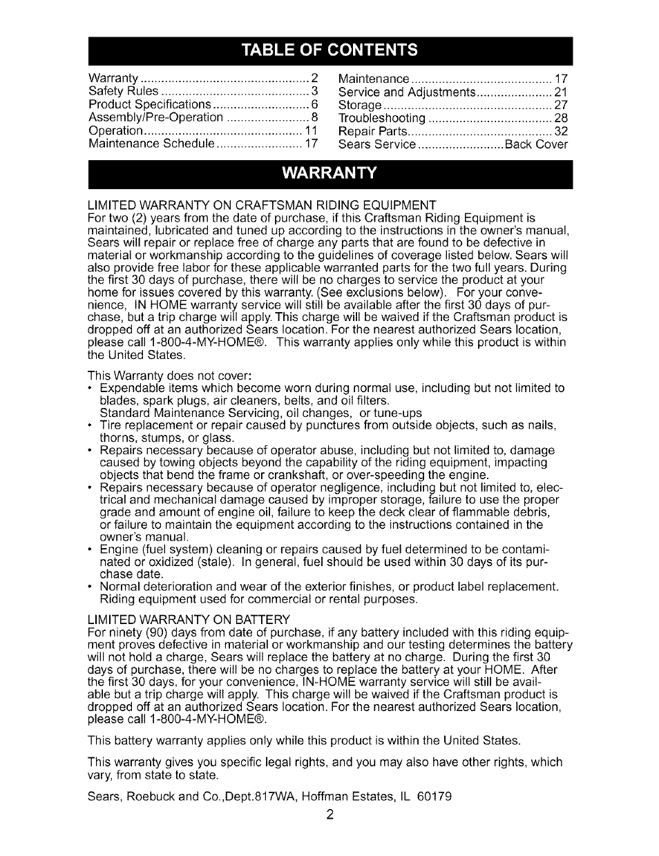 Craftsman 917.273170 User Manual | Page 2 / 56