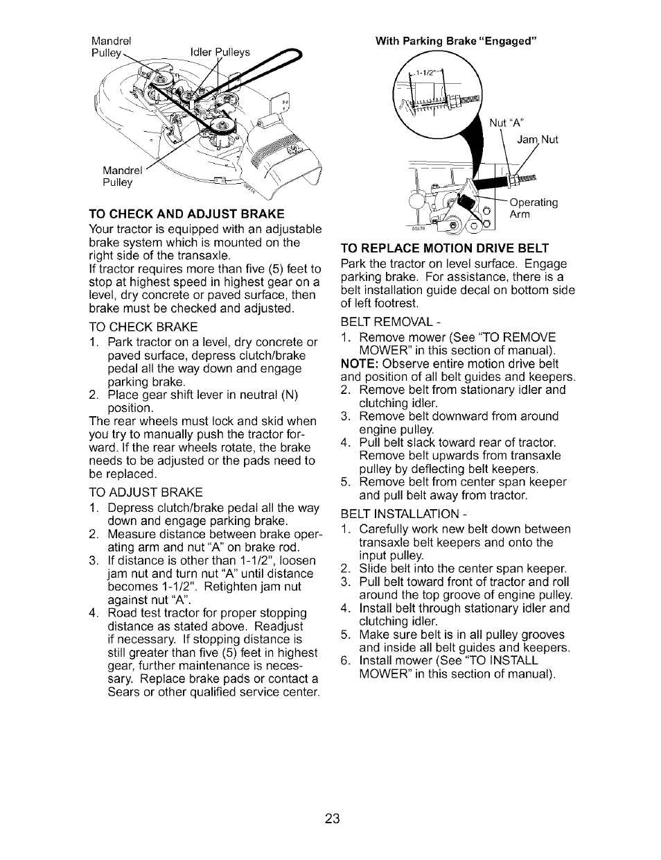 To jijeplaqg motion qpivg | Craftsman 917.273170 User Manual | Page 23 / 56