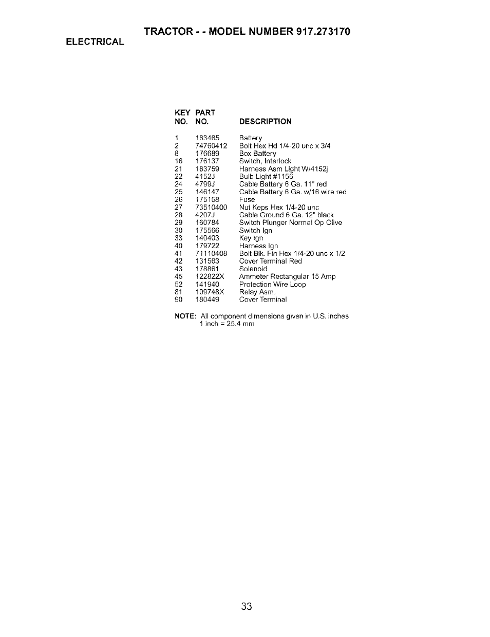Electrical | Craftsman 917.273170 User Manual | Page 33 / 56