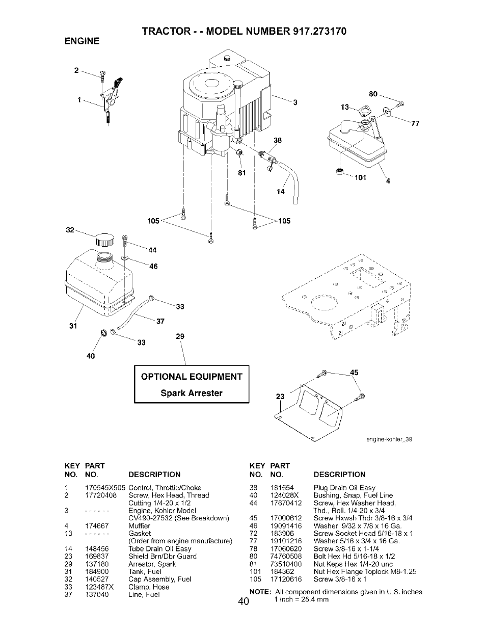 Engine | Craftsman 917.273170 User Manual | Page 40 / 56