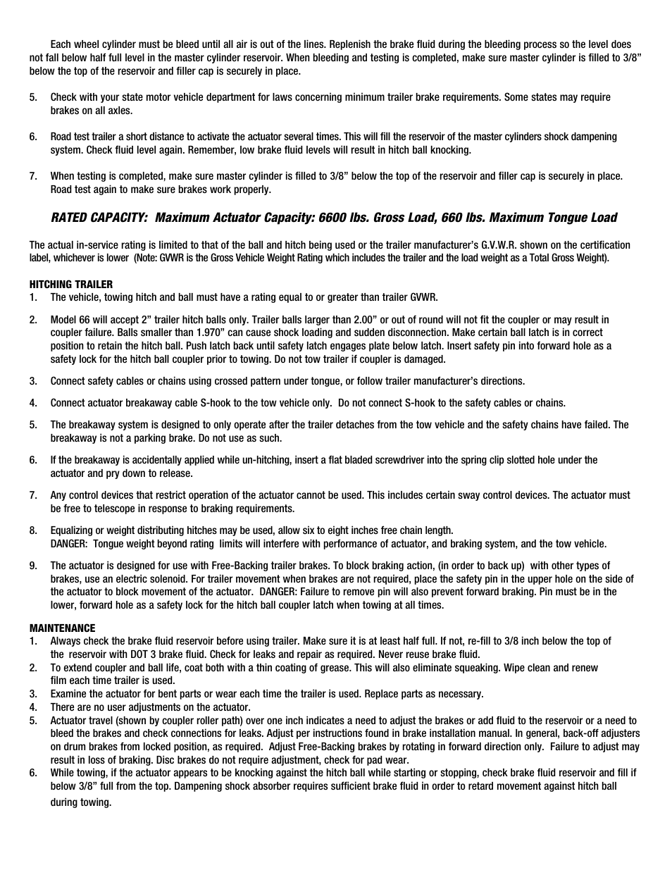 Tie Down 66 Actuator For Serial #16020 and above User Manual | Page 2 / 8