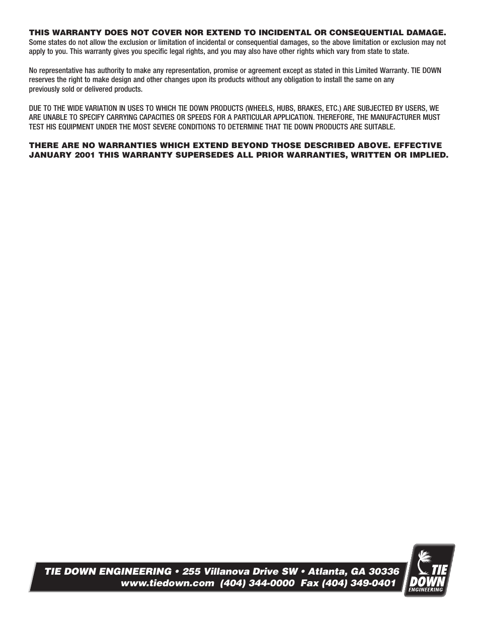 Tie Down 700 Brake Actuator User Manual | Page 7 / 8