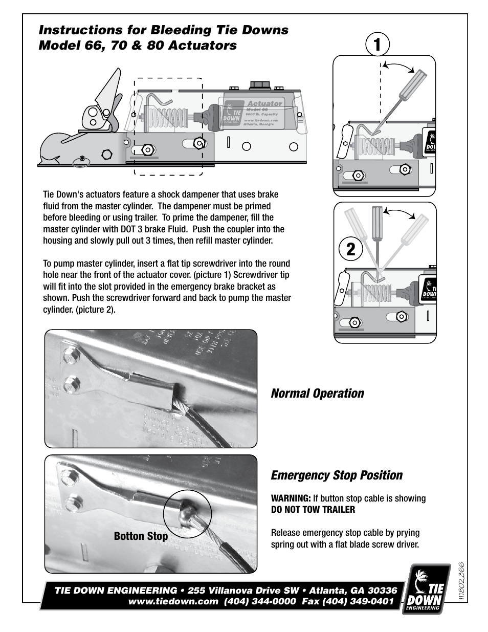 Tie Down 70E User Manual | Page 8 / 8
