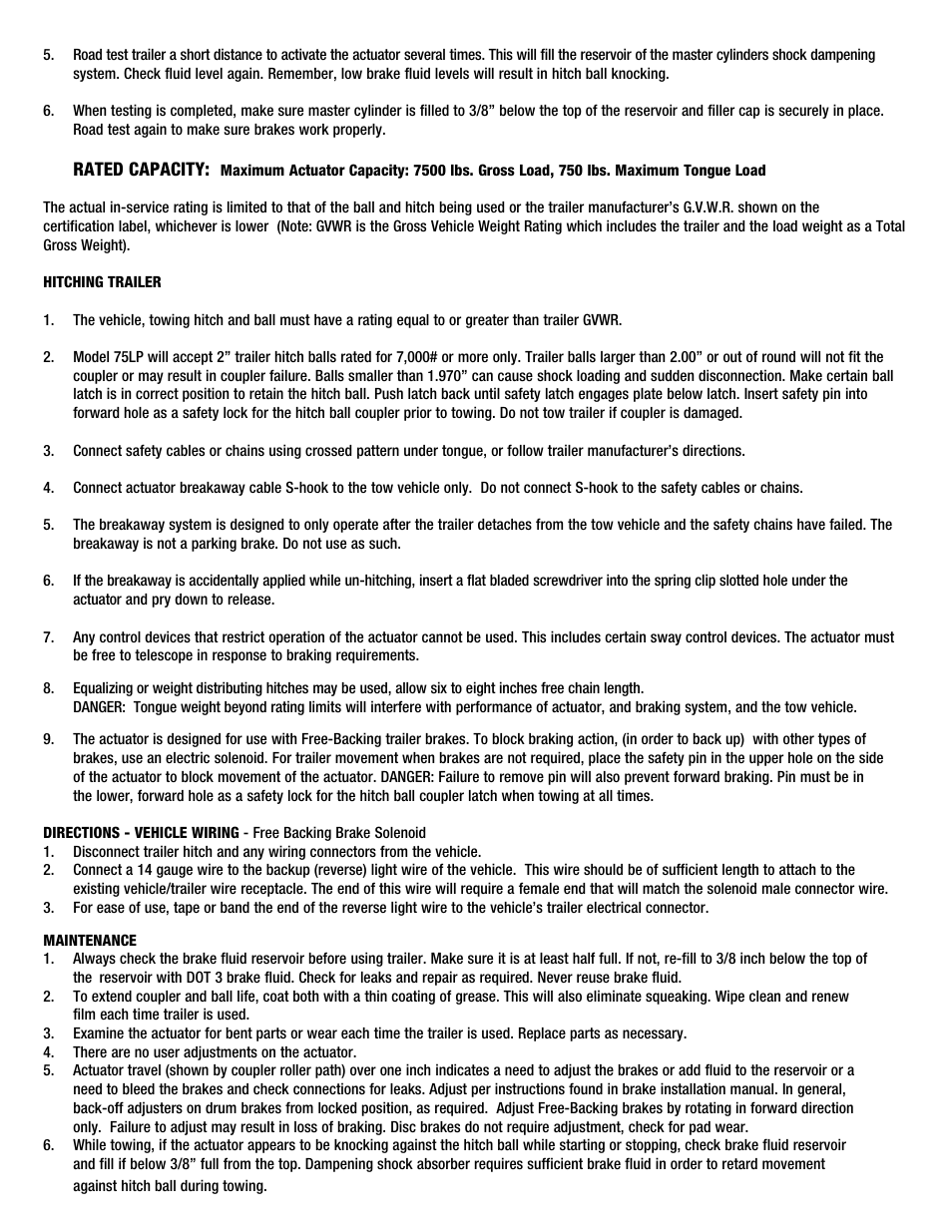 Tie Down 75LP User Manual | Page 2 / 8