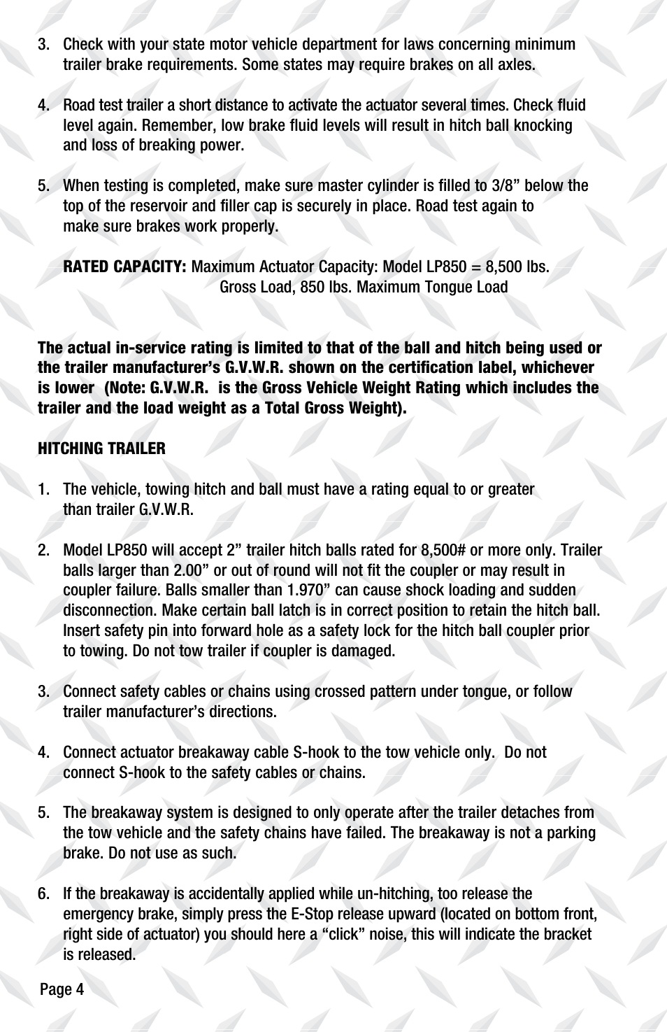 Tie Down LP850 User Manual | Page 4 / 16