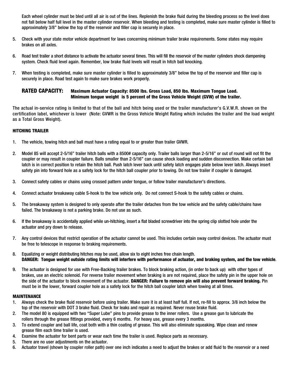 Tie Down 85E Actuator User Manual | Page 2 / 8