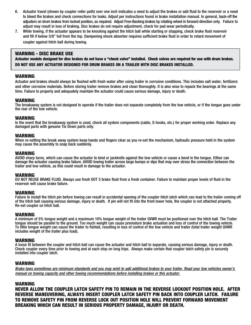 Tie Down 80E Actuator User Manual | Page 3 / 8