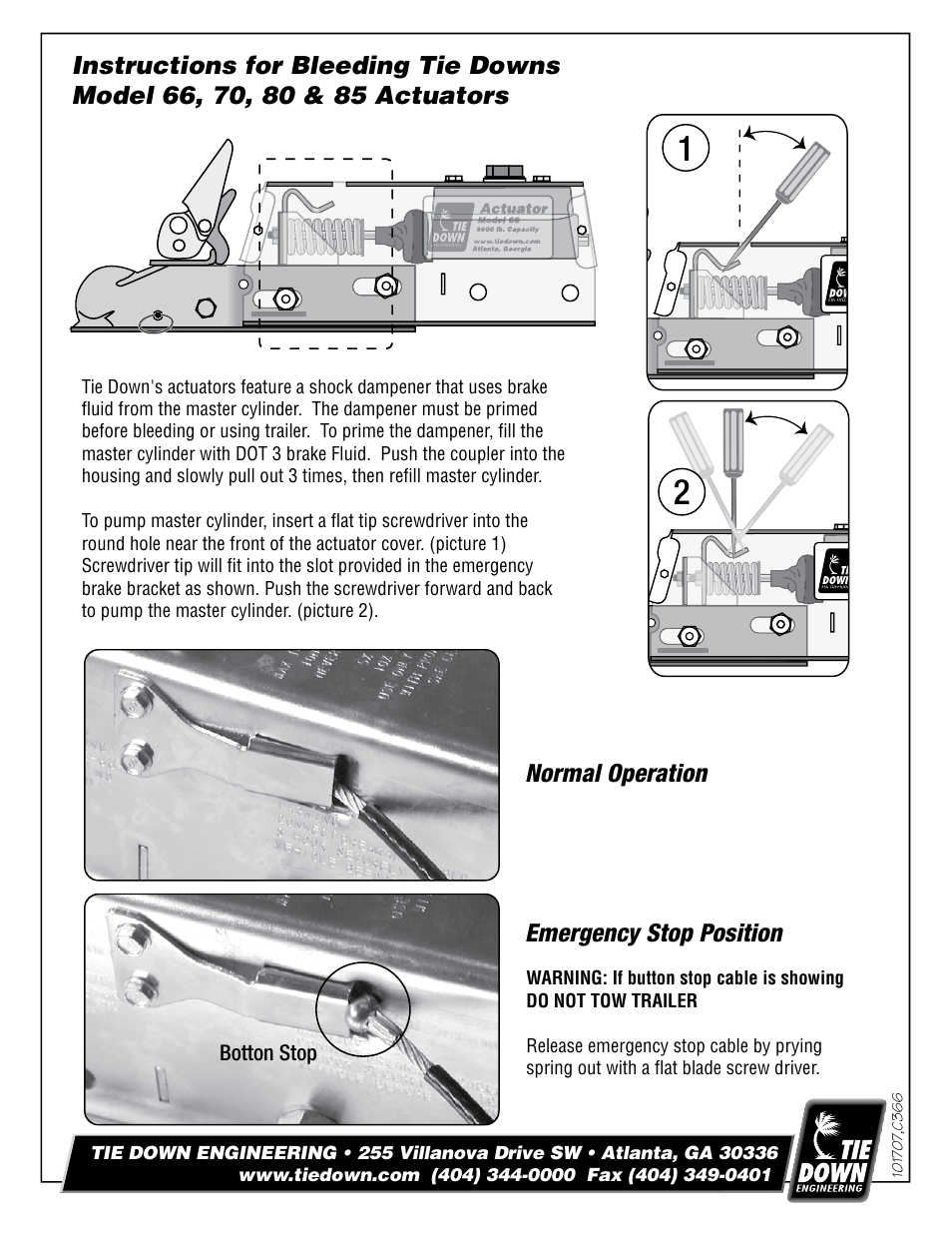 Tie Down 80E Actuator User Manual | Page 8 / 8