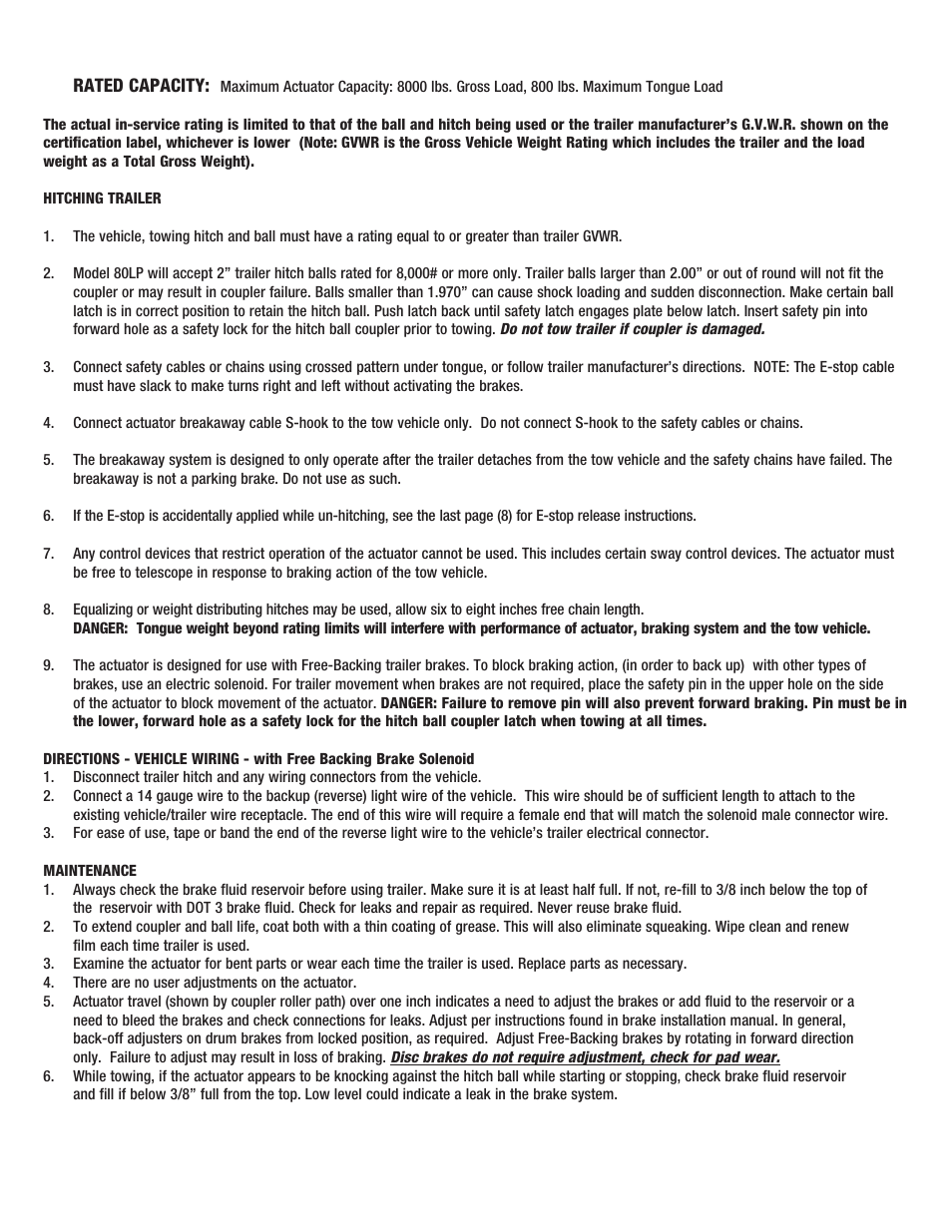 Tie Down 80LP User Manual | Page 2 / 8