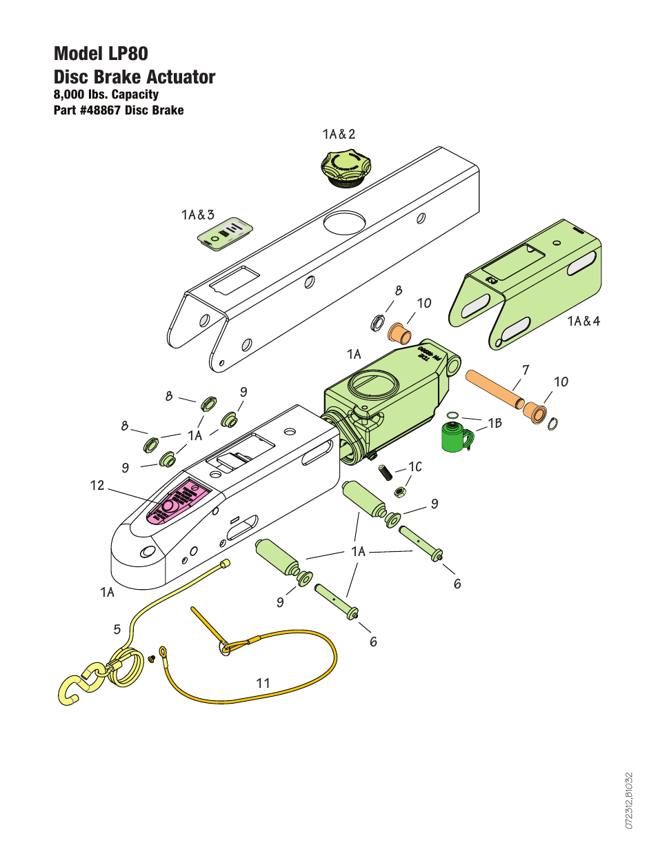 Model lp80 disc brake actuator | Tie Down 80LP User Manual | Page 4 / 8
