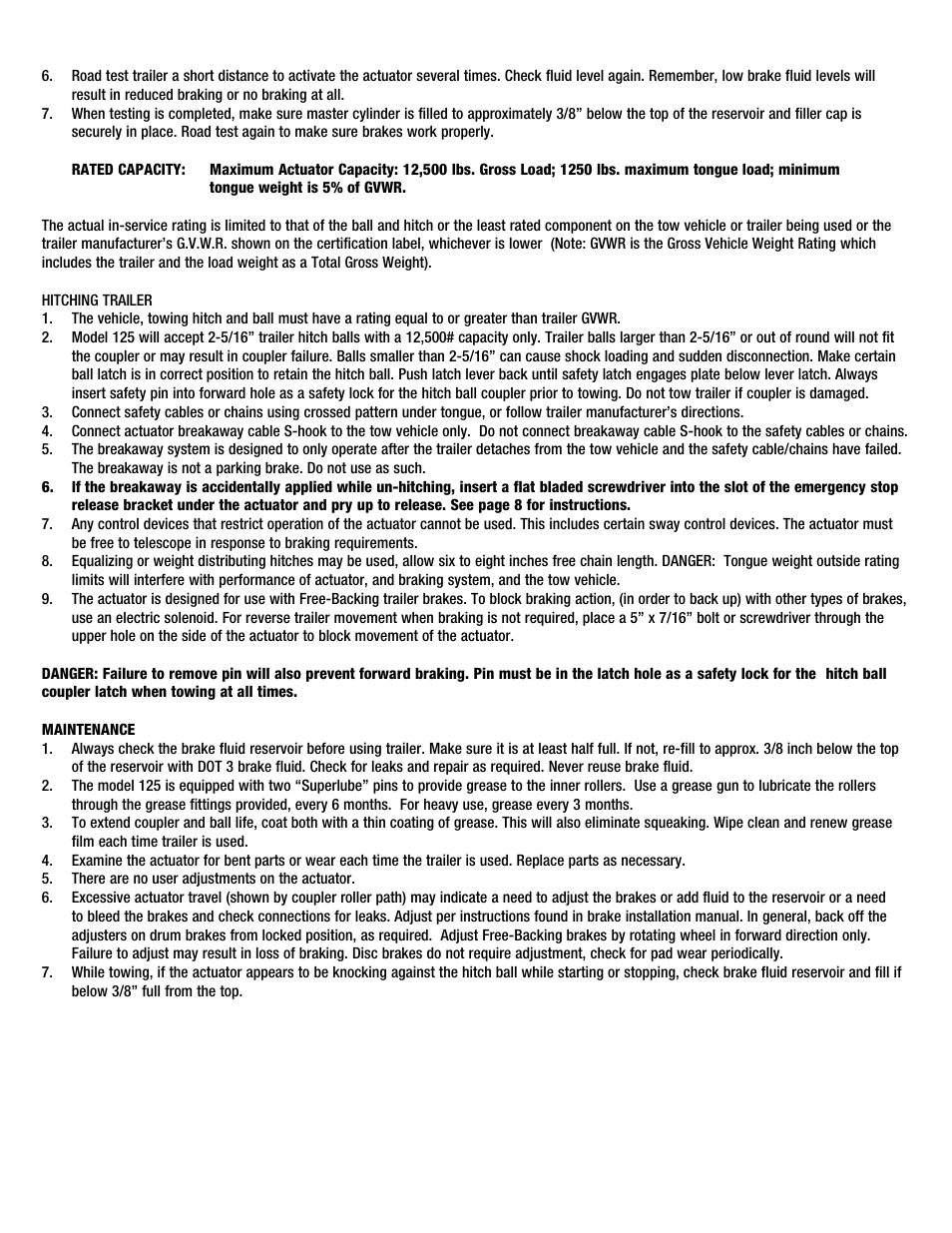 Tie Down 125 Actuator User Manual | Page 2 / 8