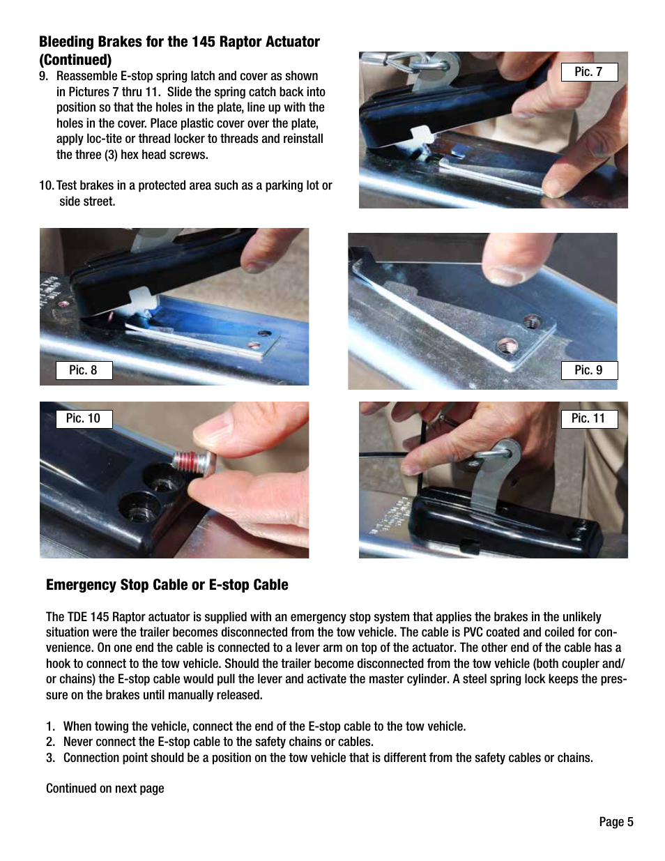 Tie Down 145 Raptor Actuator User Manual | Page 5 / 8