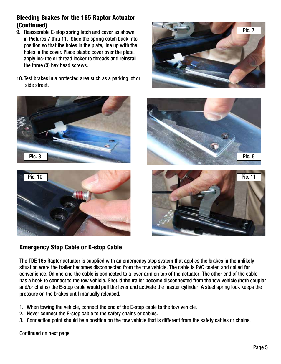 Tie Down 165 Raptor Actuator User Manual | Page 5 / 8