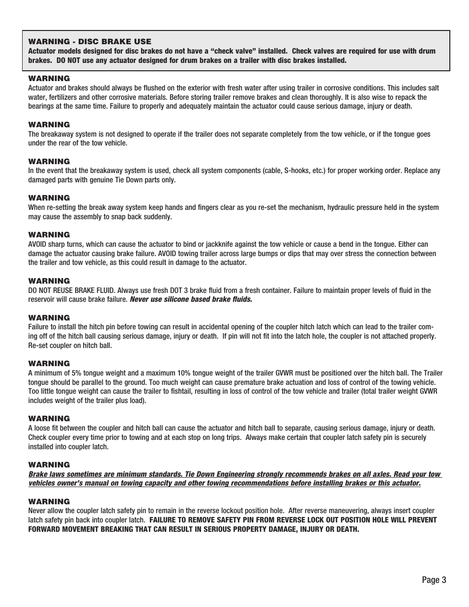 Tie Down LP16.5 User Manual | Page 3 / 8