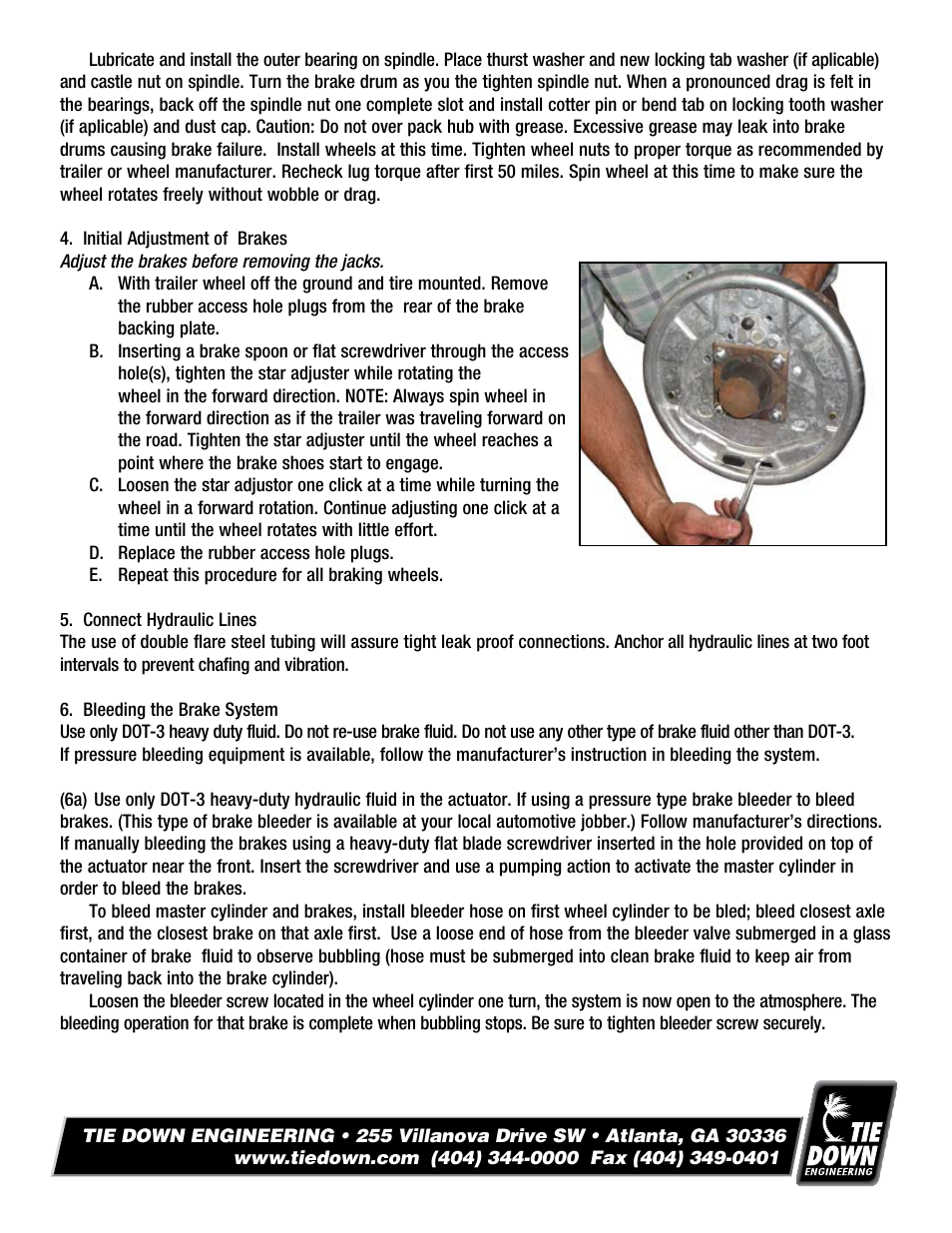 Tie Down Drum Brake Kit User Manual | Page 2 / 4