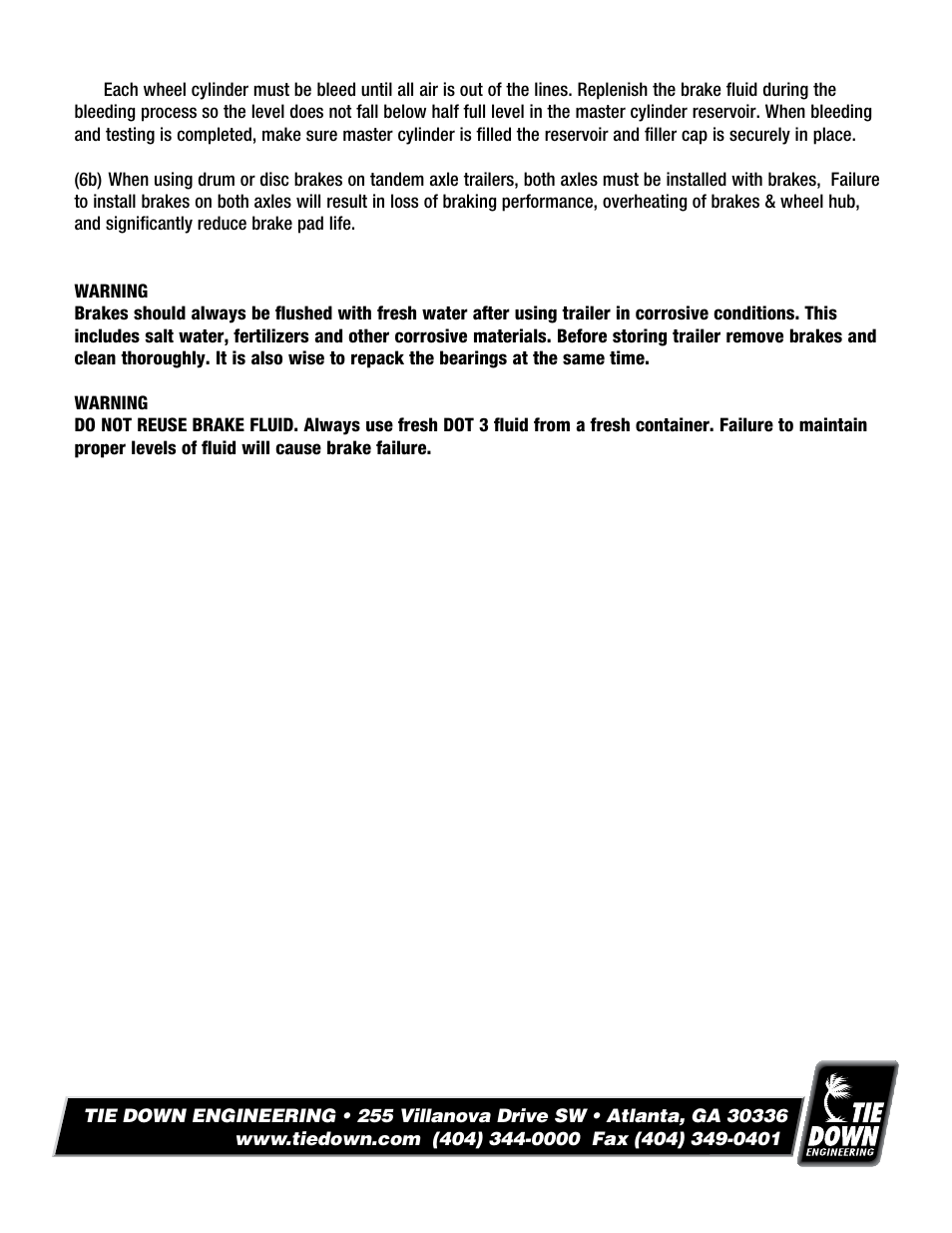 Tie Down Drum Brake Kit User Manual | Page 3 / 4