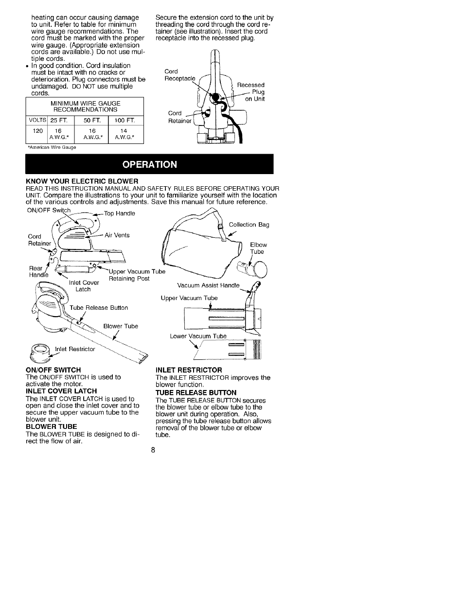 Operation | Craftsman 358.799400 User Manual | Page 8 / 23