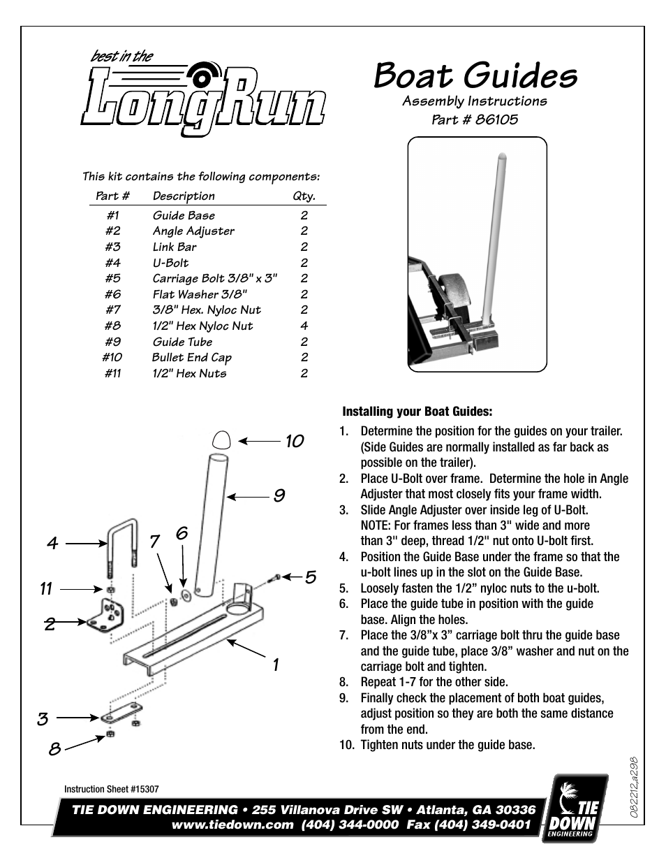 Tie Down 86105 User Manual | 1 page