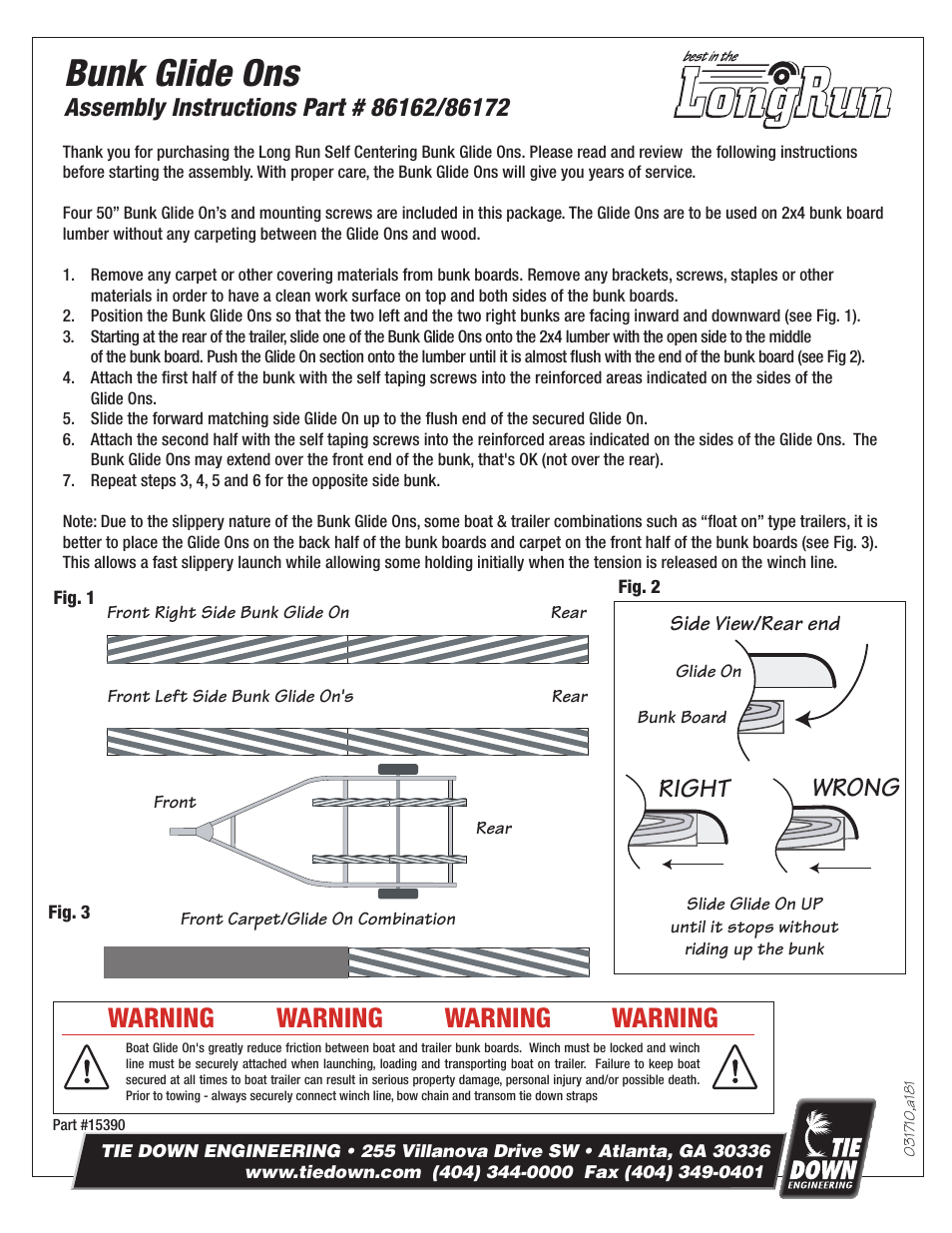 Tie Down 86172 User Manual | 1 page