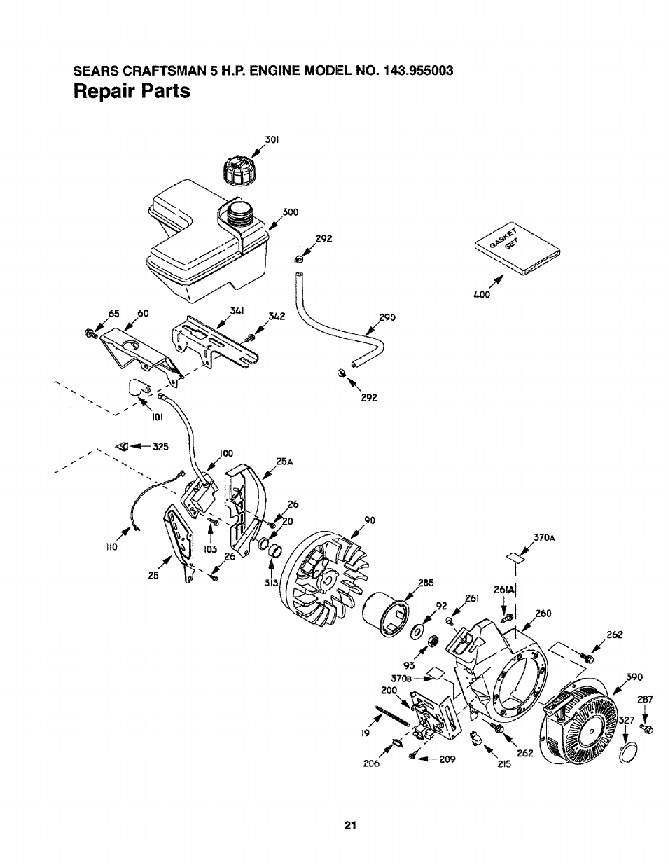 Repair parts | Craftsman 247.795850 User Manual | Page 21 / 42