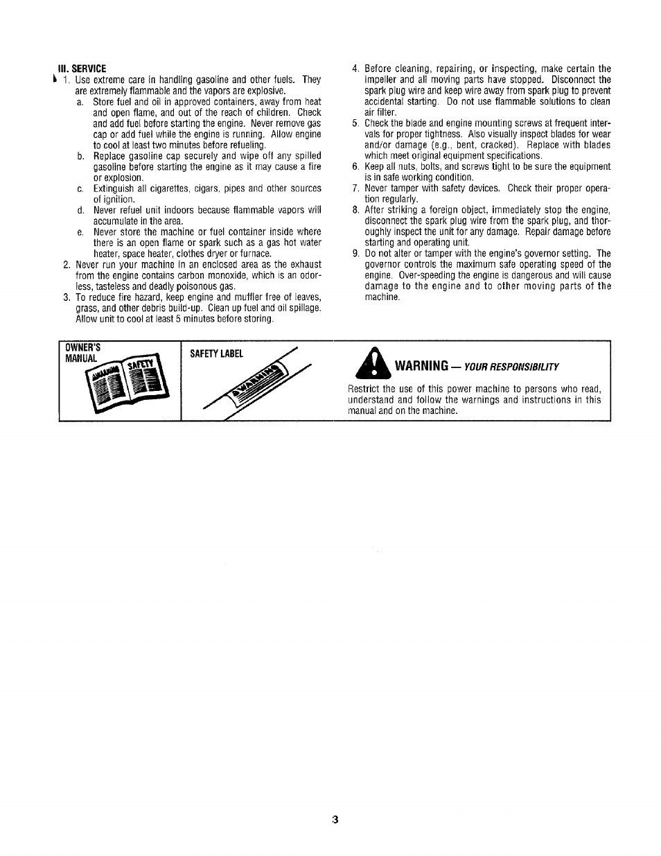 Owner’s | Craftsman 247.795850 User Manual | Page 3 / 42