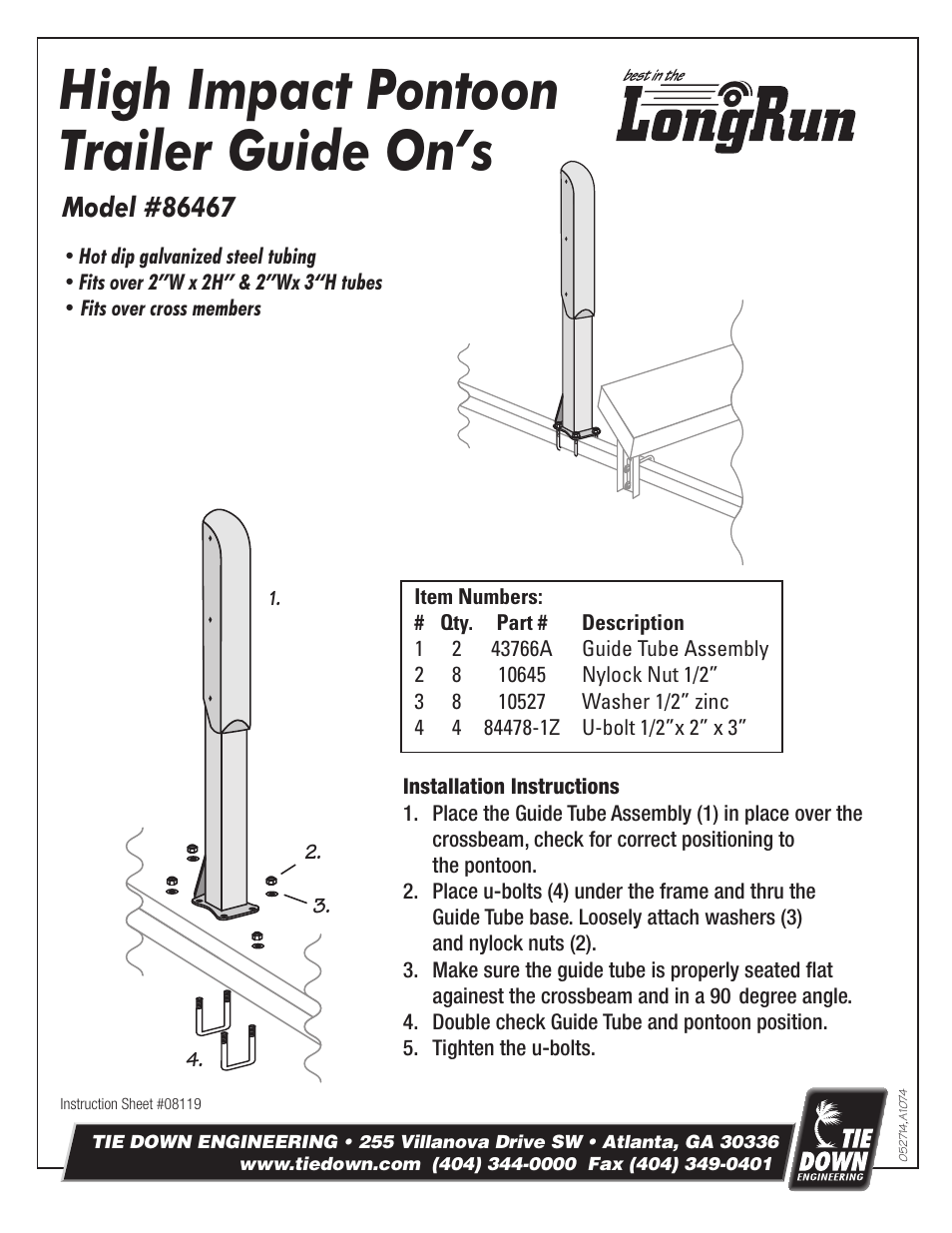 Tie Down 86467 User Manual | 1 page