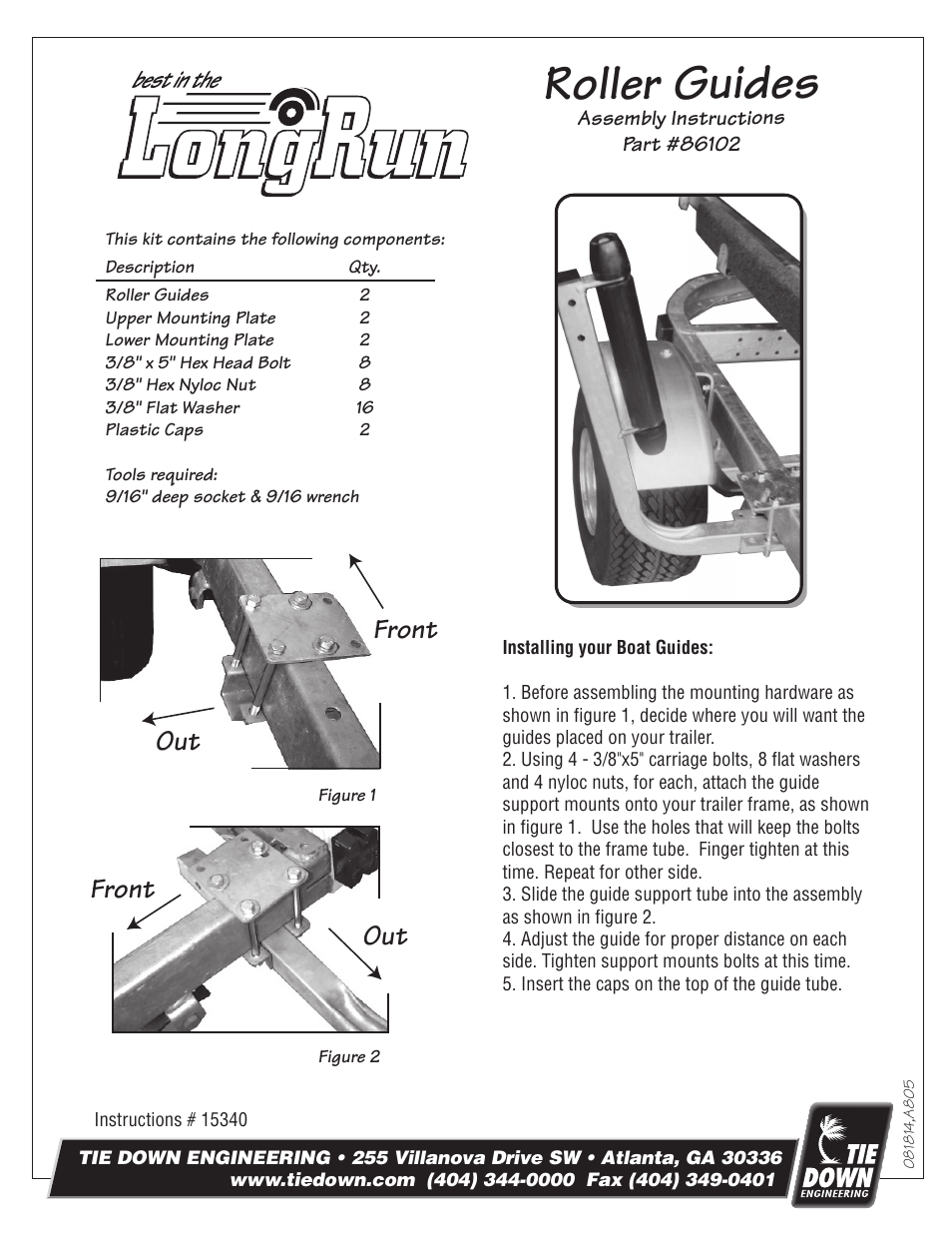 Tie Down 86102 User Manual | 1 page