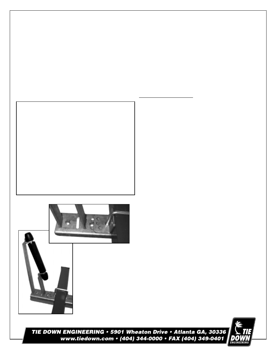 Tie Down 86106 User Manual | 2 pages