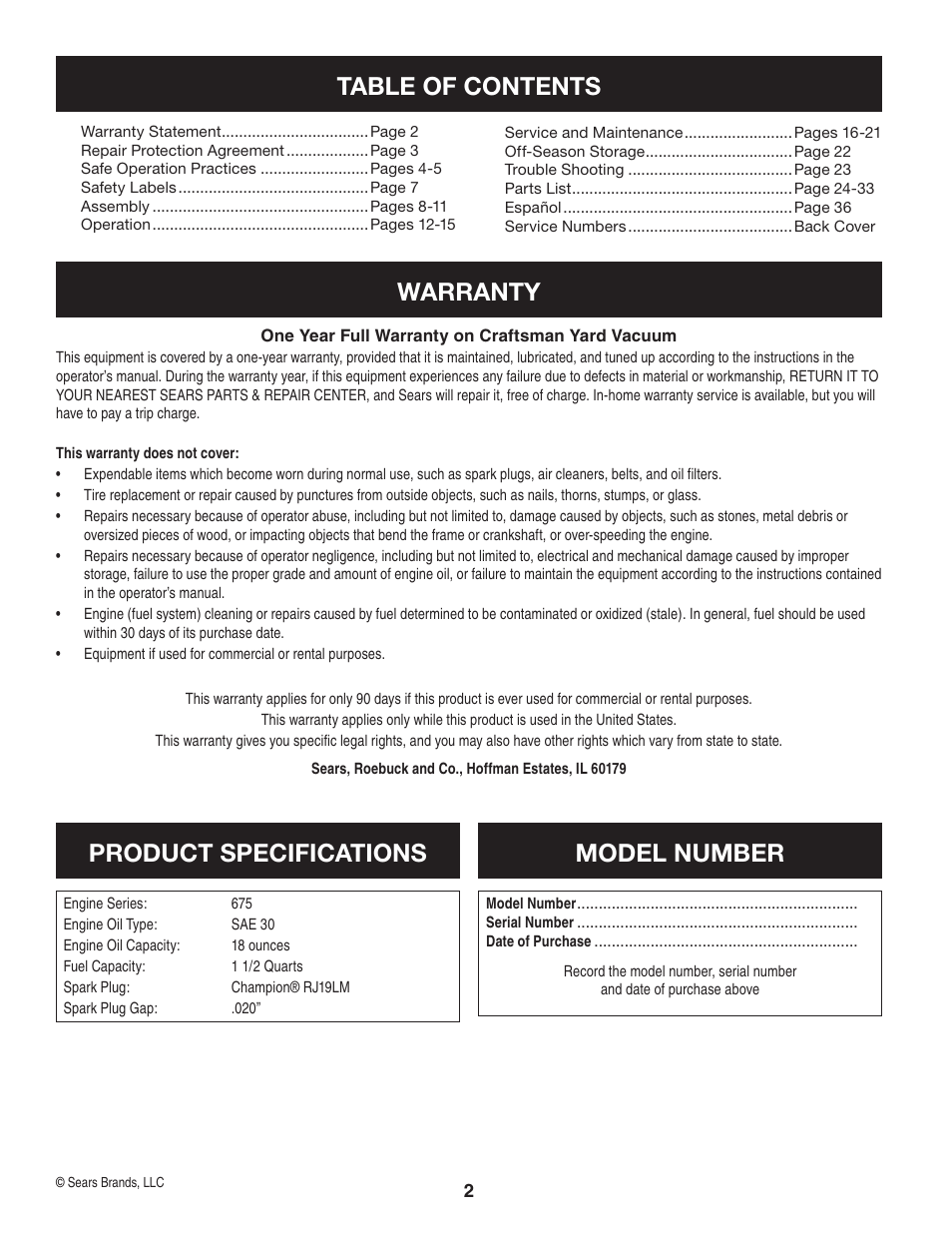 Craftsman 247.77013.0 User Manual | Page 2 / 60