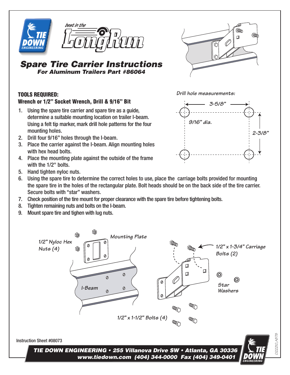 Tie Down 86064 User Manual | 1 page
