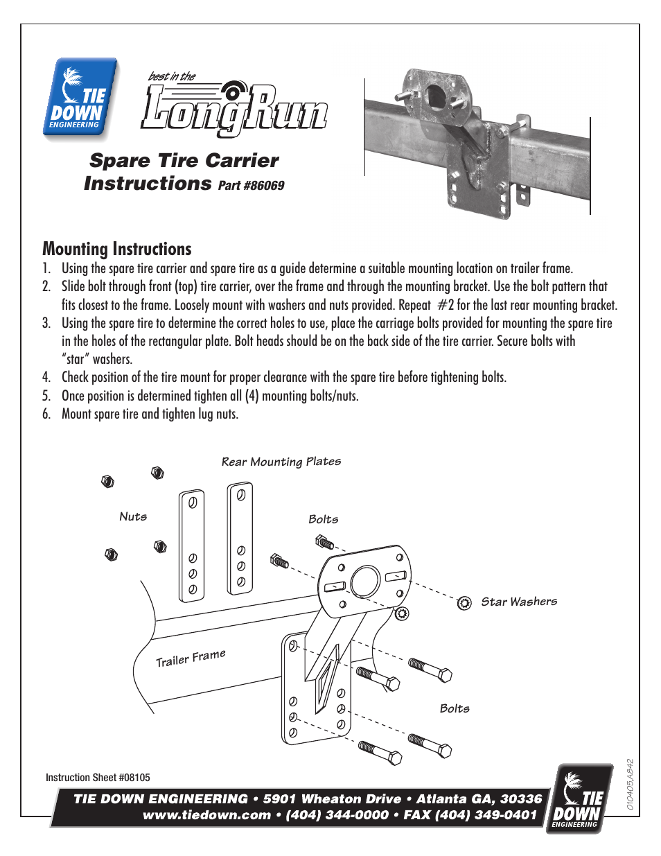 Tie Down 86069 User Manual | 1 page