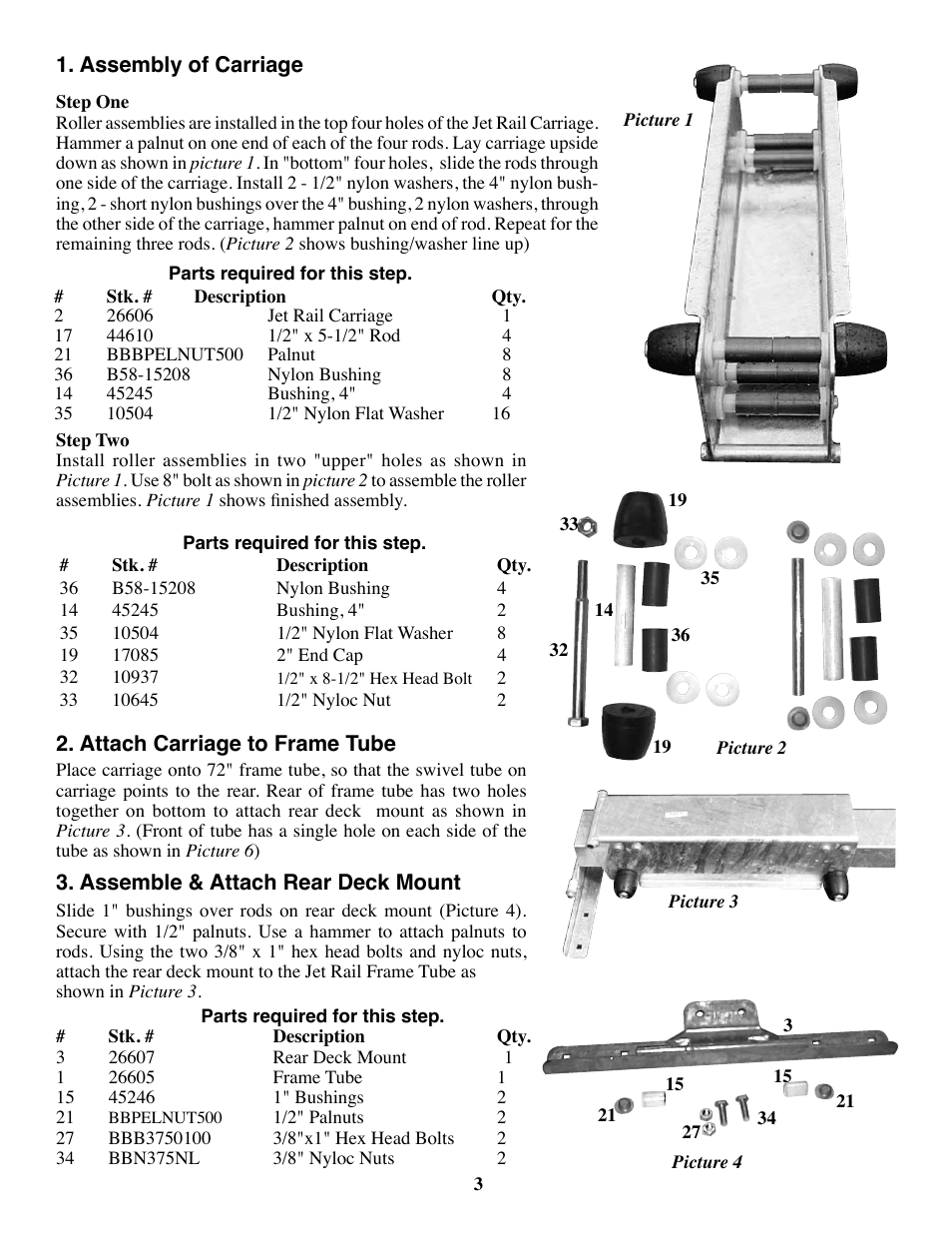 Tie Down Jet Rail User Manual | Page 3 / 9