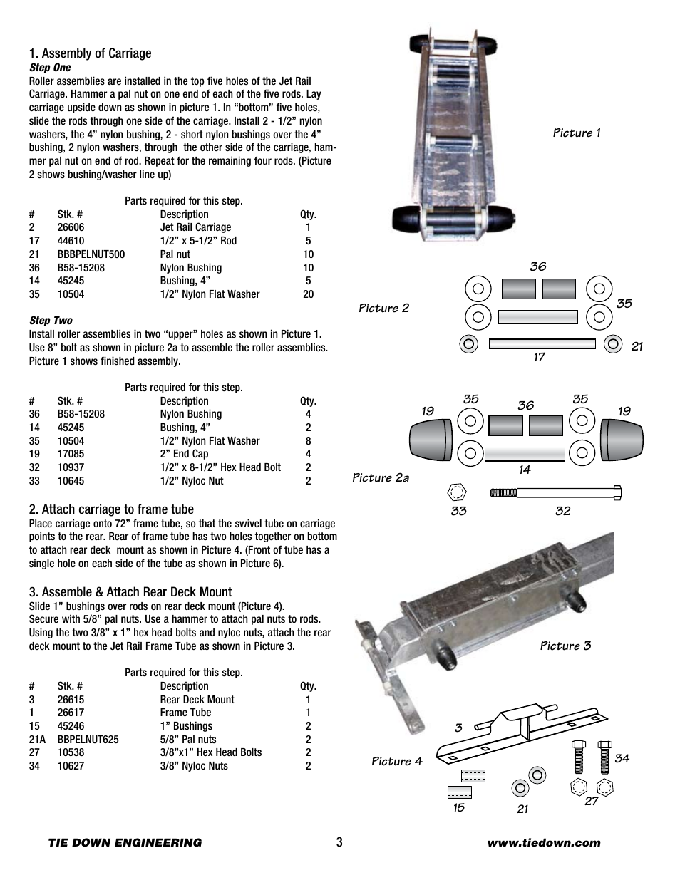 Tie Down Jet Rail XL User Manual | Page 3 / 10